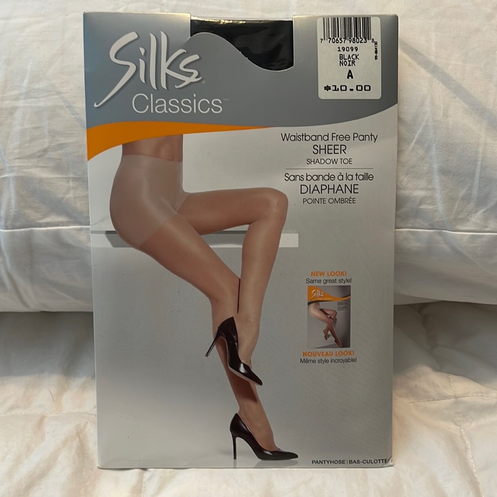 Silks classic woman’s waistband free panty SHEER shadow toe.